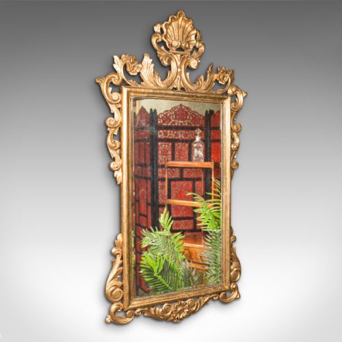 Antique Ornate Mirror, Continental, Giltwood, Glass, Hall, Overmantle, Victorian