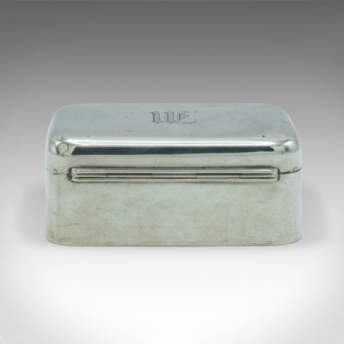 fig 4. Antique Gentleman's Soap Case, English, Silver, Travelling Box, Edwardian, 1910