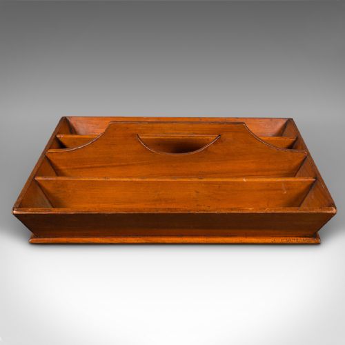 fig 1. Antique Butler's Silver Carry, English Work Box, Cutlery Tray, Victorian, C.1900
