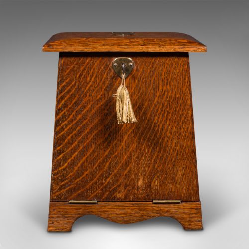 ANTIQUE DESKTOP STATIONERY BOX ENGLISH OAK ARTS CRAFTS VICTORIAN C1890 - ADDITIONAL PHOTO 2