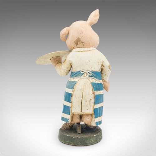 PAIR OF ANTIQUE BUTCHERY PIGS ENGLISH PLASTER SHOP DISPLAY FIGURE EDWARDIAN - ADDITIONAL PHOTO 3