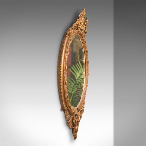 ANTIQUE ORNATE WALL MIRROR FRENCH GILT GESSO BEVELLED GLASS VICTORIAN 1900 - ADDITIONAL PHOTO 2