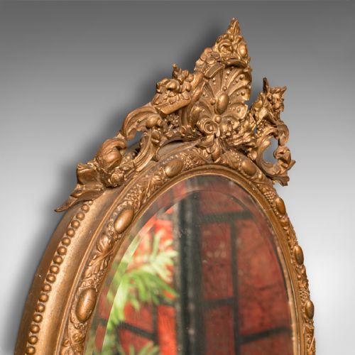 ANTIQUE ORNATE WALL MIRROR FRENCH GILT GESSO BEVELLED GLASS VICTORIAN 1900 - ADDITIONAL PHOTO 5