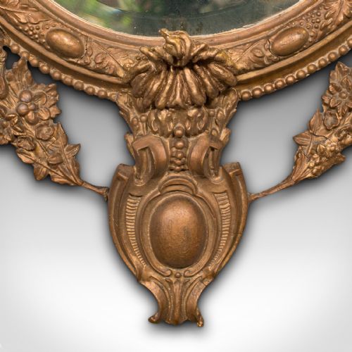 ANTIQUE ORNATE WALL MIRROR FRENCH GILT GESSO BEVELLED GLASS VICTORIAN 1900 - ADDITIONAL PHOTO 6