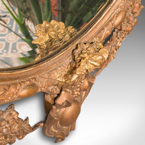 ANTIQUE ORNATE WALL MIRROR FRENCH GILT GESSO BEVELLED GLASS VICTORIAN 1900 - ADDITIONAL PHOTO 7
