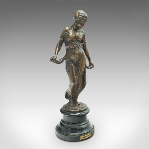 fig 2. Pair Of Antique Virtue Figures, French, Bronze, Statue, Art Nouveau, Victorian