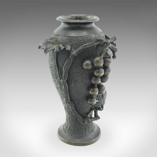 PAIR OF ANTIQUE DECORATIVE VASES JAPANESE BRONZE BALUSTER MEIJI VICTORIAN - ADDITIONAL PHOTO 5