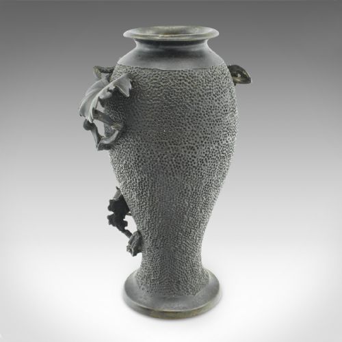 PAIR OF ANTIQUE DECORATIVE VASES JAPANESE BRONZE BALUSTER MEIJI VICTORIAN - ADDITIONAL PHOTO 7