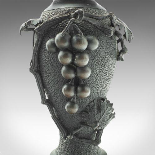 PAIR OF ANTIQUE DECORATIVE VASES JAPANESE BRONZE BALUSTER MEIJI VICTORIAN - ADDITIONAL PHOTO 10