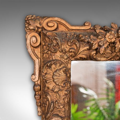 ANTIQUE WALL MIRROR ITALIAN GILT GESSO ORNATE HALLWAY OVERMANTLE REGENCY - ADDITIONAL PHOTO 4