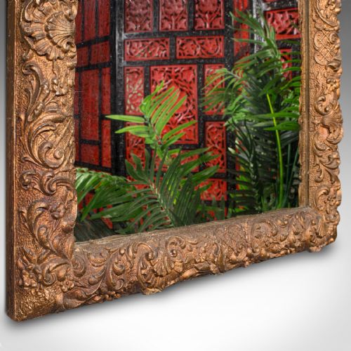 ANTIQUE WALL MIRROR ITALIAN GILT GESSO ORNATE HALLWAY OVERMANTLE REGENCY - ADDITIONAL PHOTO 6