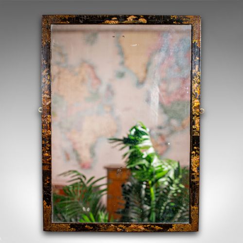 fig 2. Antique Chinoiserie Wall Mirror, Oriental, Japanned, Hallway, Bedroom, Victorian