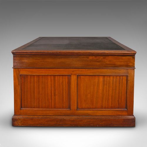 fig 3. Very Large Antique Partner's Desk, English, Twin Pedestal, Maple & Co, Edwardian