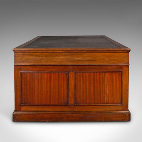 fig 4. Very Large Antique Partner's Desk, English, Twin Pedestal, Maple & Co, Edwardian