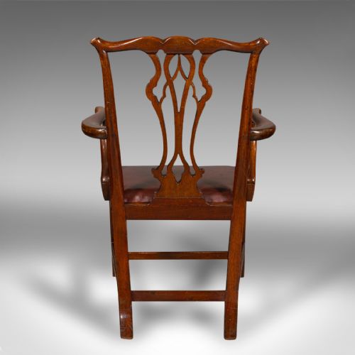 fig 5. Pair Of Antique Carver Chairs, English, Elbow Seat, Chippendale Taste, Georgian