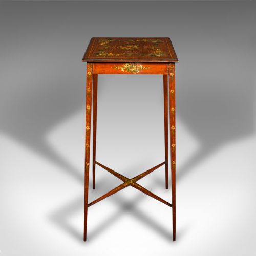 fig 1. Small Antique Lamp Table, English, Occasional, Hand Painted Decor, Regency, 1820