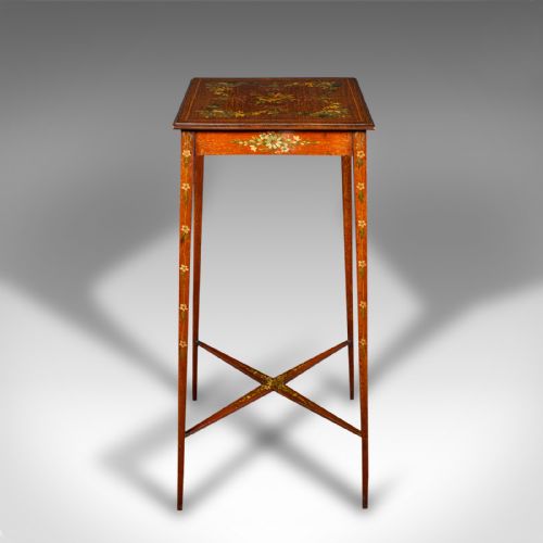 fig 2. Small Antique Lamp Table, English, Occasional, Hand Painted Decor, Regency, 1820