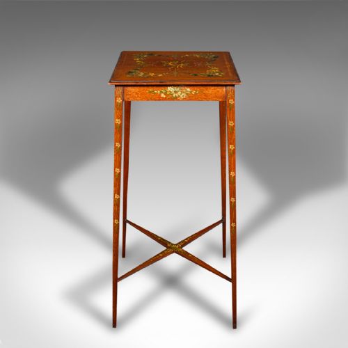 fig 3. Small Antique Lamp Table, English, Occasional, Hand Painted Decor, Regency, 1820