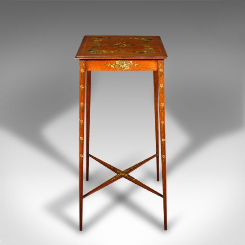 fig 4. Small Antique Lamp Table, English, Occasional, Hand Painted Decor, Regency, 1820