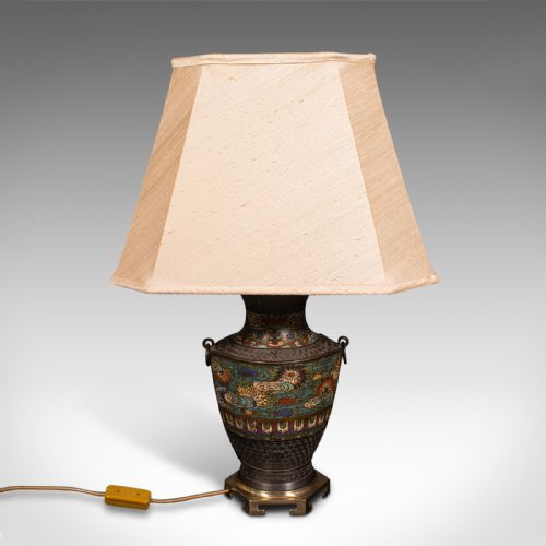 fig 3. Pair Of Antique Decorative Lamps, Japanese, Bronze, Table Light, Victorian, 1880