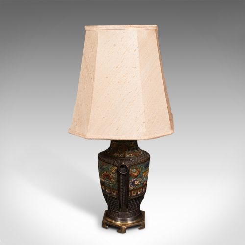 fig 4. Pair Of Antique Decorative Lamps, Japanese, Bronze, Table Light, Victorian, 1880