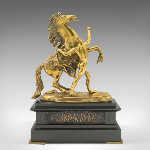 fig 1. Pair Of Antique Marly Horse Bookends, French, Grand Tour, Book Rest, Victorian