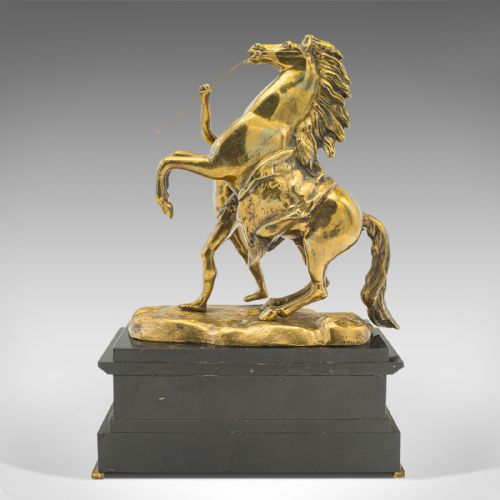 fig 6. Pair Of Antique Marly Horse Bookends, French, Grand Tour, Book Rest, Victorian