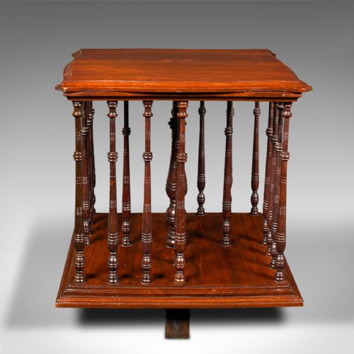 ANTIQUE BOOK COMPANION ENGLISH WALNUT ROTARY BOOKSTAND EDWARDIAN CIRCA 1910 - ADDITIONAL PHOTO 3