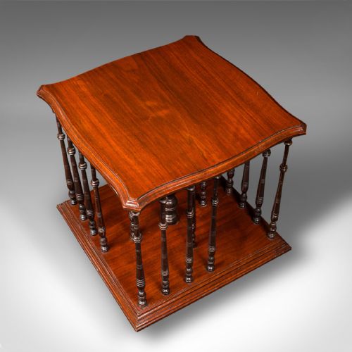 ANTIQUE BOOK COMPANION ENGLISH WALNUT ROTARY BOOKSTAND EDWARDIAN CIRCA 1910 - ADDITIONAL PHOTO 4