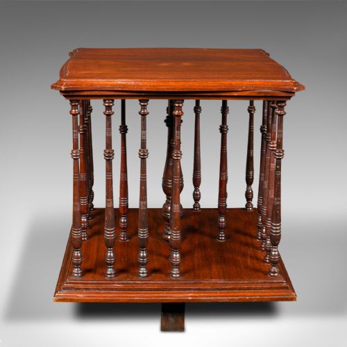 ANTIQUE BOOK COMPANION ENGLISH WALNUT ROTARY BOOKSTAND EDWARDIAN CIRCA 1910 - ADDITIONAL PHOTO 5