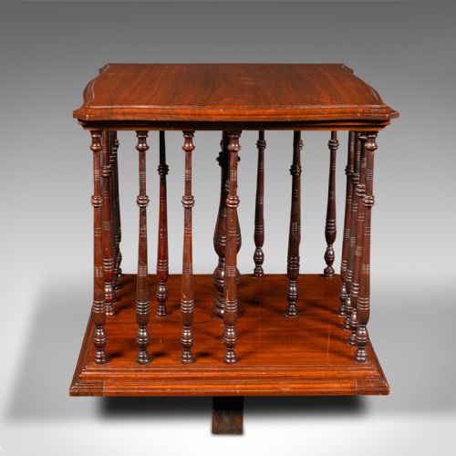 ANTIQUE BOOK COMPANION ENGLISH WALNUT ROTARY BOOKSTAND EDWARDIAN CIRCA 1910 - ADDITIONAL PHOTO 6