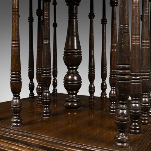ANTIQUE BOOK COMPANION ENGLISH WALNUT ROTARY BOOKSTAND EDWARDIAN CIRCA 1910 - ADDITIONAL PHOTO 8