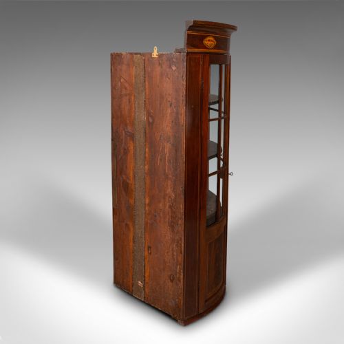ANTIQUE GLAZED CORNER CABINET ENGLISH BOW FRONT DISPLAY GEORGIAN CIRCA 1800 - ADDITIONAL PHOTO 3