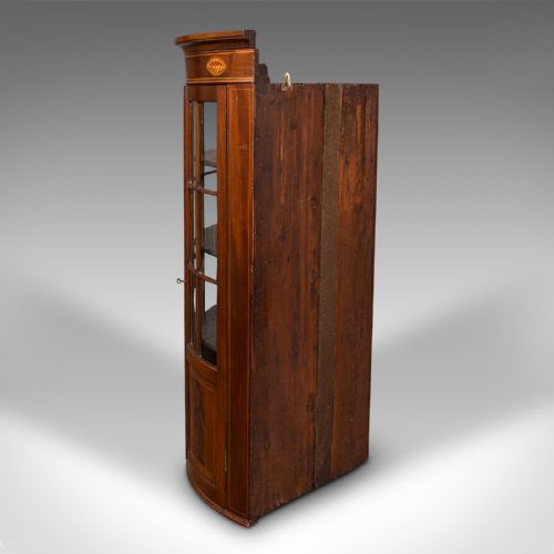 ANTIQUE GLAZED CORNER CABINET ENGLISH BOW FRONT DISPLAY GEORGIAN CIRCA 1800 - ADDITIONAL PHOTO 4