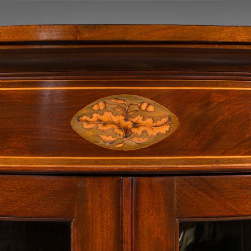 ANTIQUE GLAZED CORNER CABINET ENGLISH BOW FRONT DISPLAY GEORGIAN CIRCA 1800 - ADDITIONAL PHOTO 5