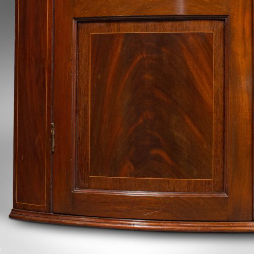 ANTIQUE GLAZED CORNER CABINET ENGLISH BOW FRONT DISPLAY GEORGIAN CIRCA 1800 - ADDITIONAL PHOTO 10