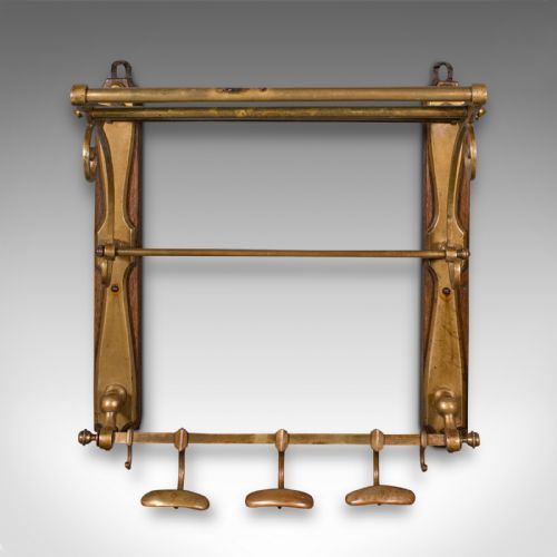 fig 1. Antique Gentleman's Club Valet, French, Brass, Reception Hall Rack, Victorian