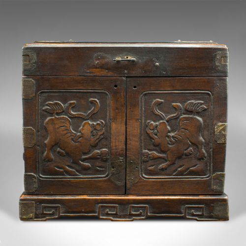ANTIQUE CLERIC'S SWING OUT CASE CHINESE TRAVELLING BOX QING VICTORIAN 1890 - ADDITIONAL PHOTO 2