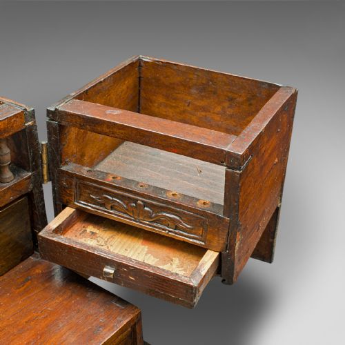 ANTIQUE CLERIC'S SWING OUT CASE CHINESE TRAVELLING BOX QING VICTORIAN 1890 - ADDITIONAL PHOTO 8