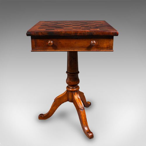 fig 1. Antique Drawing Room Chess Table, English, Games, Cards, Victorian, Circa 1860