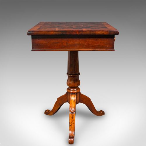 fig 3. Antique Drawing Room Chess Table, English, Games, Cards, Victorian, Circa 1860