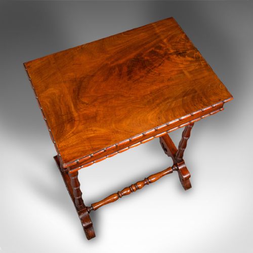 SMALL ANTIQUE SEWING TABLE ENGLISH FLAME LADIES WORK REGENCY CIRCA 1830 - ADDITIONAL PHOTO 4
