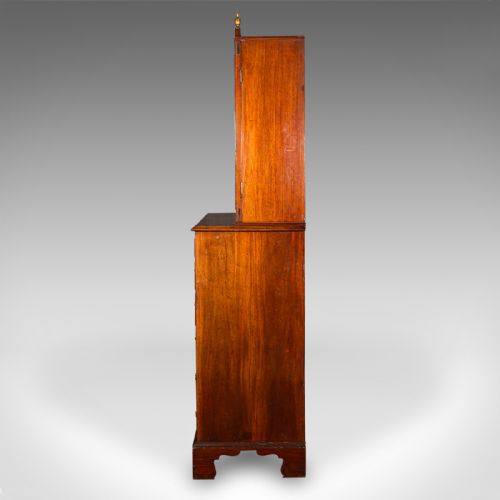 fig 4. Antique Author's Chest, English, Secretaire Cabinet, Glazed Bookcase, Georgian