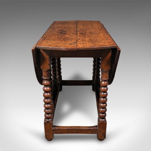 fig 3. Antique Gate Leg Table, English, Oak, Oval, Extending, Provincial, William III