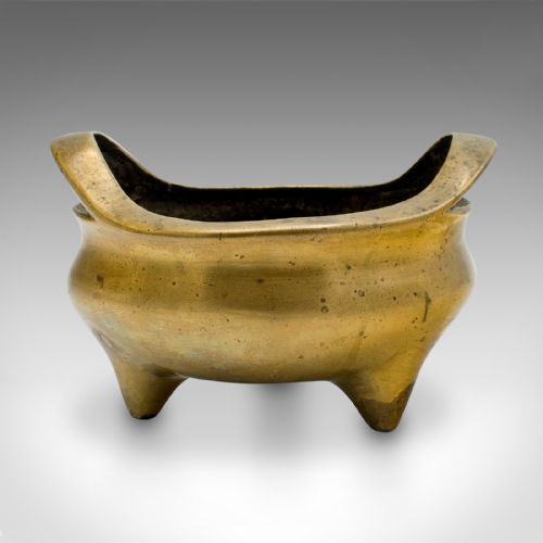fig 1. Antique Censer, Chinese, Bronze, Incense Burner, Libation Cup, Victorian, C.1850