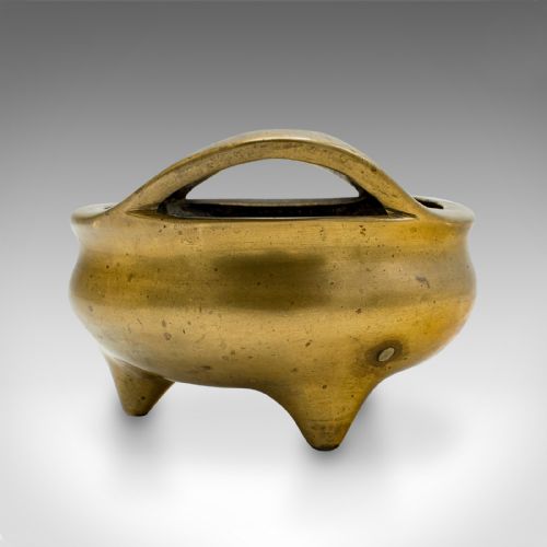 fig 2. Antique Censer, Chinese, Bronze, Incense Burner, Libation Cup, Victorian, C.1850