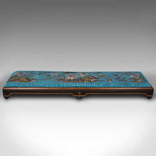 fig 1. Antique Carriage Foot Rest, English, Beadwork Stool, Aesthetic Period, Victorian