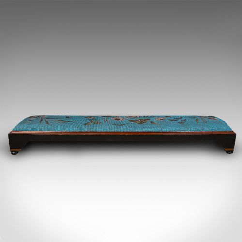 fig 2. Antique Carriage Foot Rest, English, Beadwork Stool, Aesthetic Period, Victorian