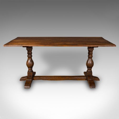fig 2. Antique 6 Seat Refectory Table, English, Oak, Farmhouse, Dining, Victorian, 1900