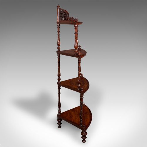 ANTIQUE CORNER WHATNOT ENGLISH WALNUT COUNTRY HOUSE DISPLAY STAND VICTORIAN - ADDITIONAL PHOTO 2